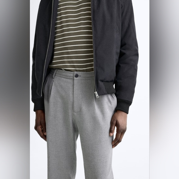 NWT Zara Grey Pleated Trousers - Picture 9 of 15